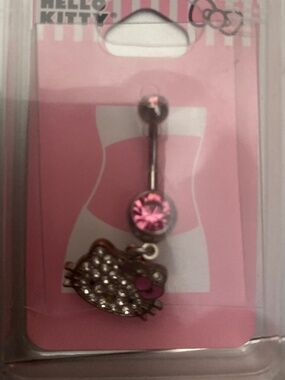 Hello kitty belly button piercing ring